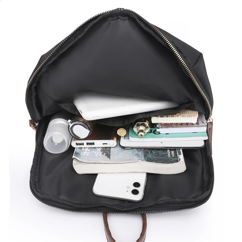 Waterproof Nylon Backpack Womens Fashion Travel Rucksack Laptop Large Capacity School 241008
