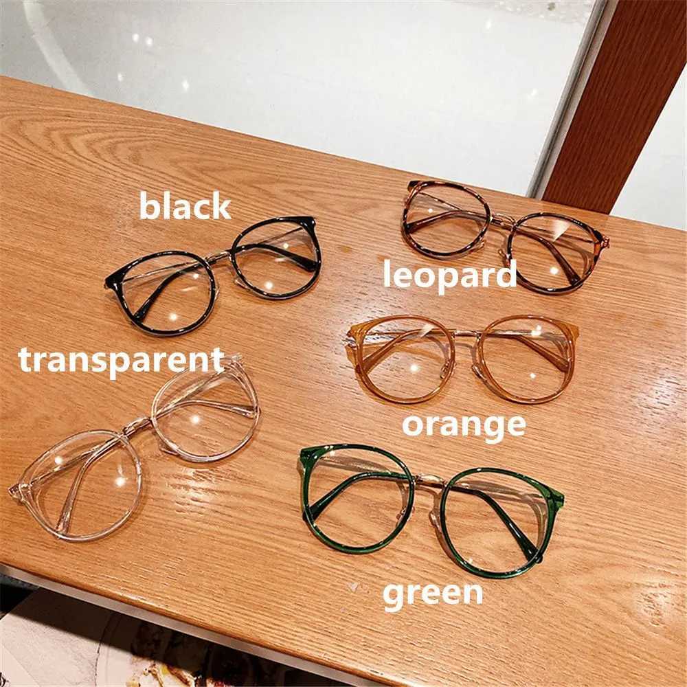 Vintage Anti-Blue Light Glasses Frame for Women Men Fashion Round Big Size Metal Optical Spectacle Eyeglass Computer GlassesX241008