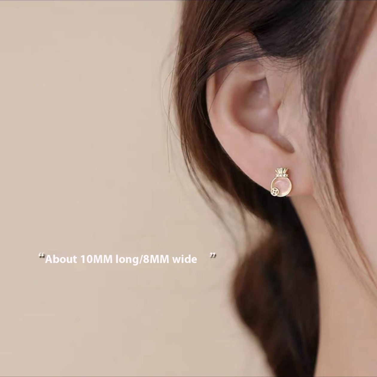 lucky bag for women's New Year's light niche earrings 2024 new ear accessories