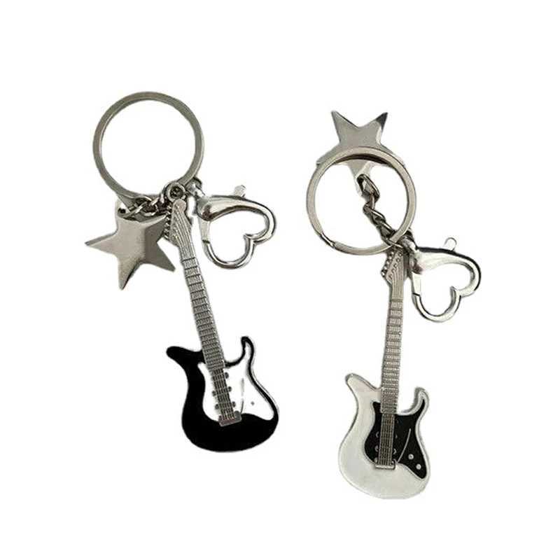 Guitar Love Heart Star Key Chain for Men Women Sweet Cool Trendy Fashion Pendant Keychain Rock Punk Vintage Accessories GiftX241008