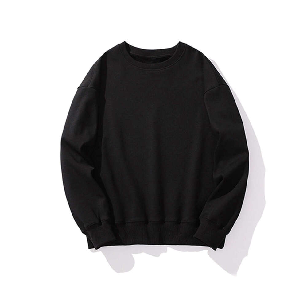 Warehouse style thin fish scale fabric 280g men's and women's round neck solid color casual pullover long sleeved looped sweatshirt