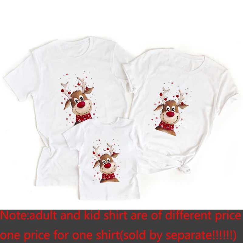 Merry Christmas Family Matching T-shirt Mom Dad Daughter Son Fun Matching T-shirt Mom Dad Child Baby Clothing W241008