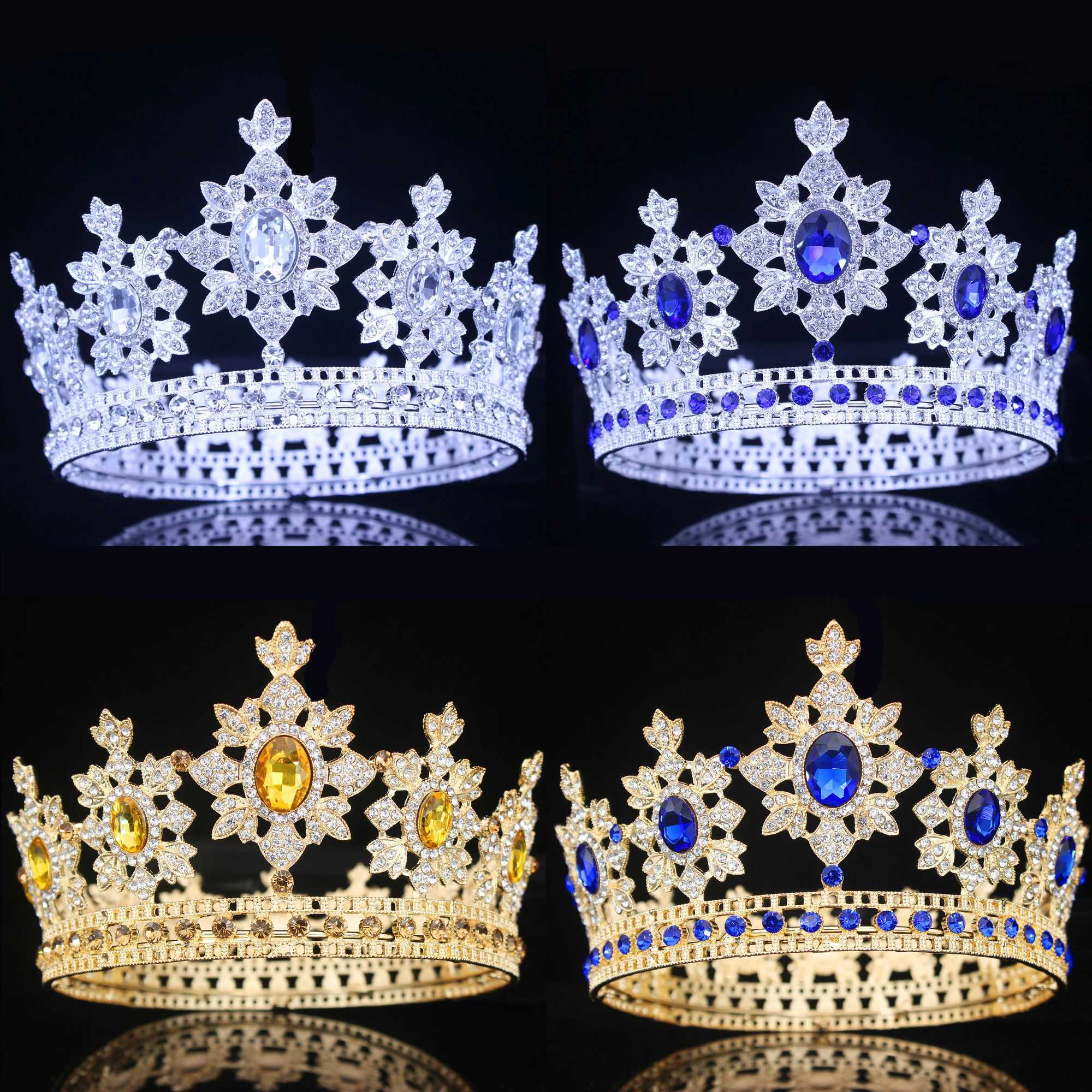 Crystal Queen King Tiaras and Crowns Bridal Diadem Headpiece Womens Ball Hair Accessories Wedding Bridal Headpiece W241007