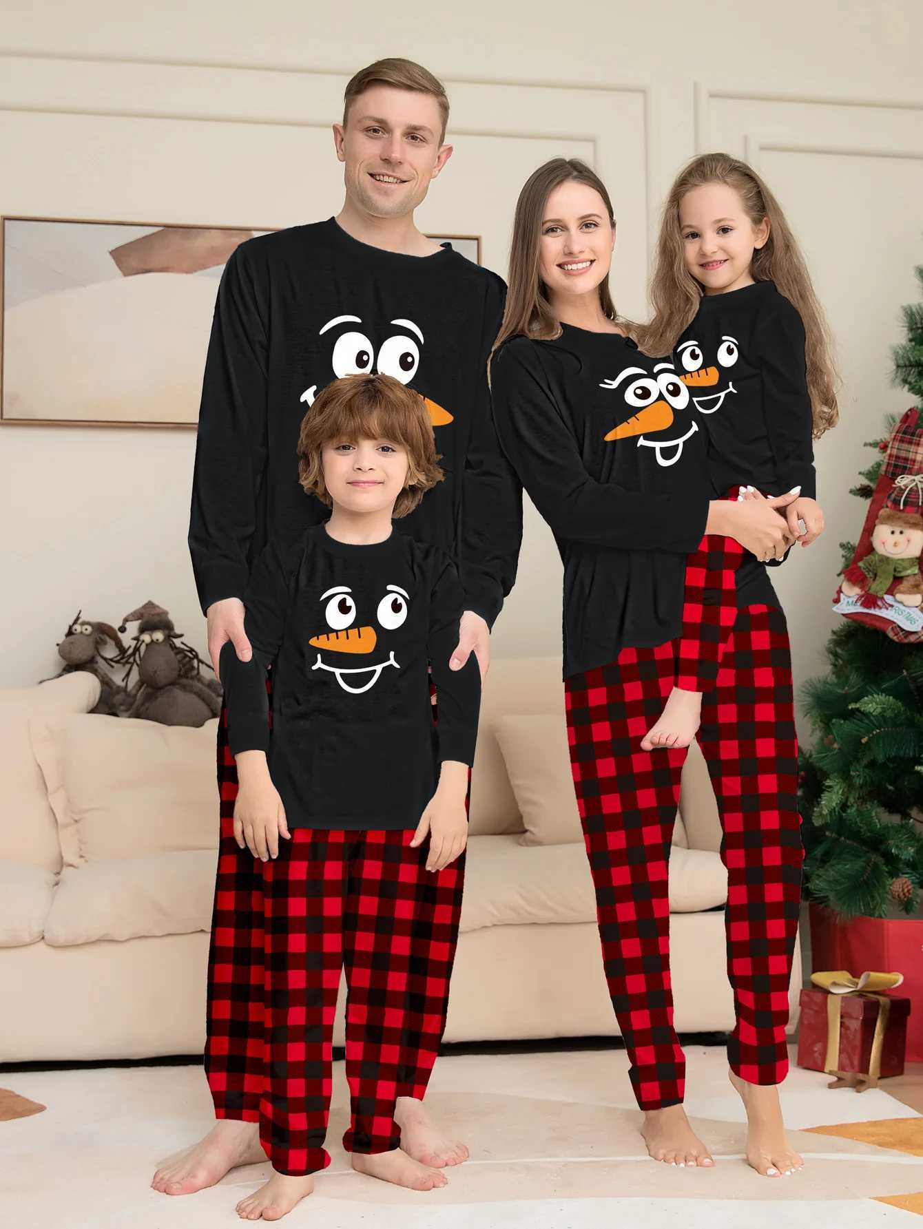 Santa Claus mother child shirt pants family matching set Christmas pajamas baby jumpsuit W241008