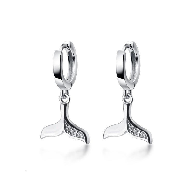 Needle Ear Buckle Women's Small Fresh Mermaid Tail with Sweet and Elegant Earrings