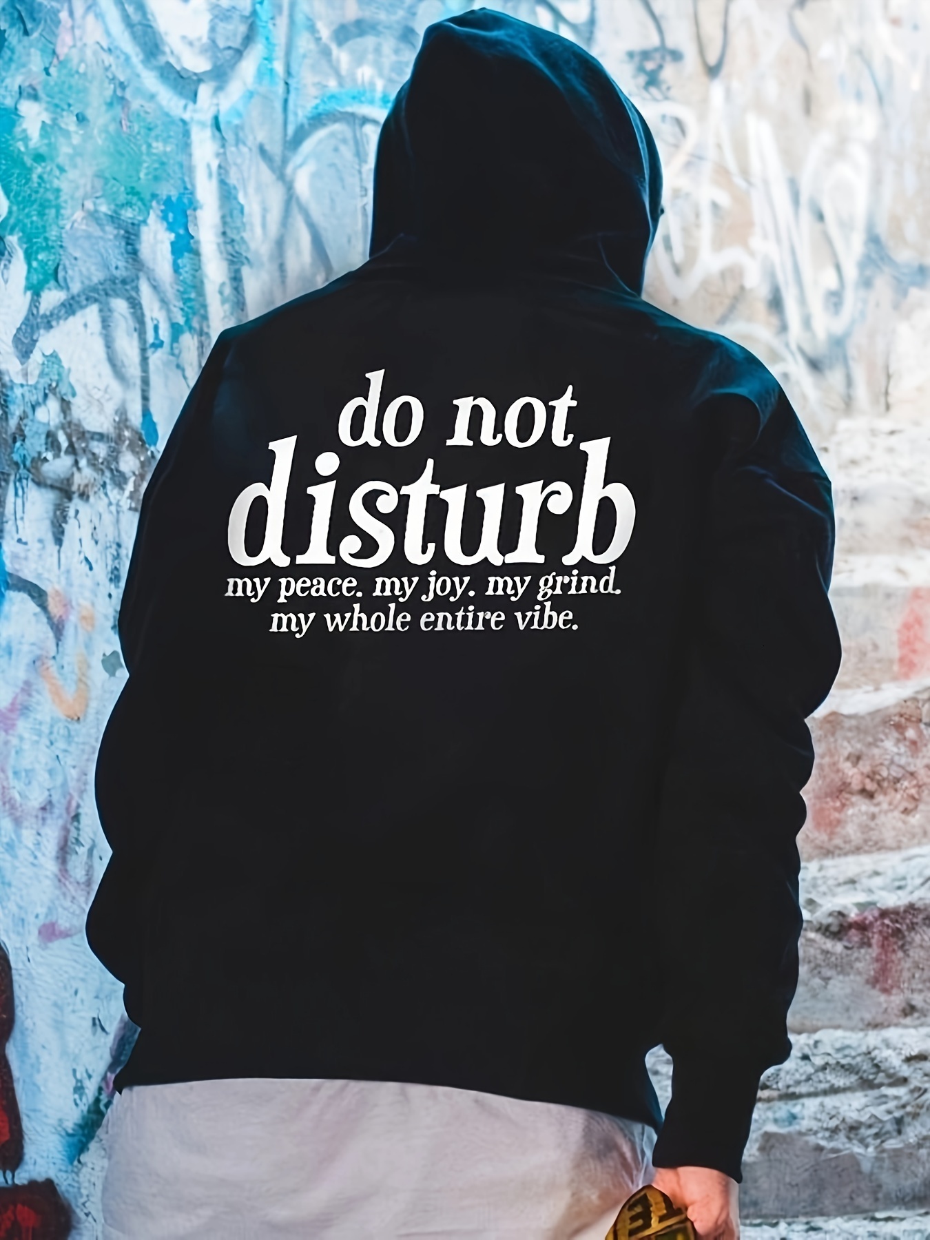 Letter Slogan Pattern Hoodie, Men's Cool Hoodie, Casual Graphic Design Pullover Hoodie And Kangaroo Pocket Street Clothing Autumn And Winter Hood