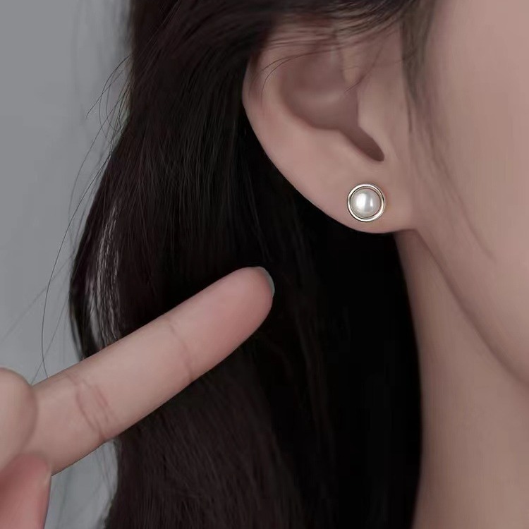 needle pearl for women with a high-end feel, light 2024 new earrings, niche earrings