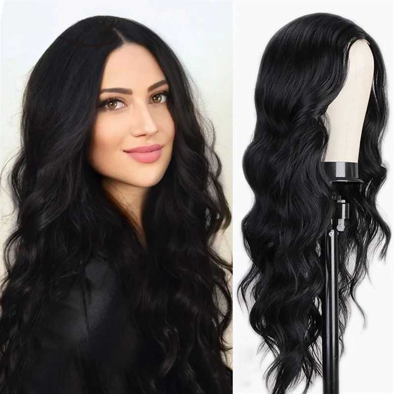 Hot red long curly hair in the parting fluffy big wave synthetic high temperature silk mechanism full head wigXJ241008