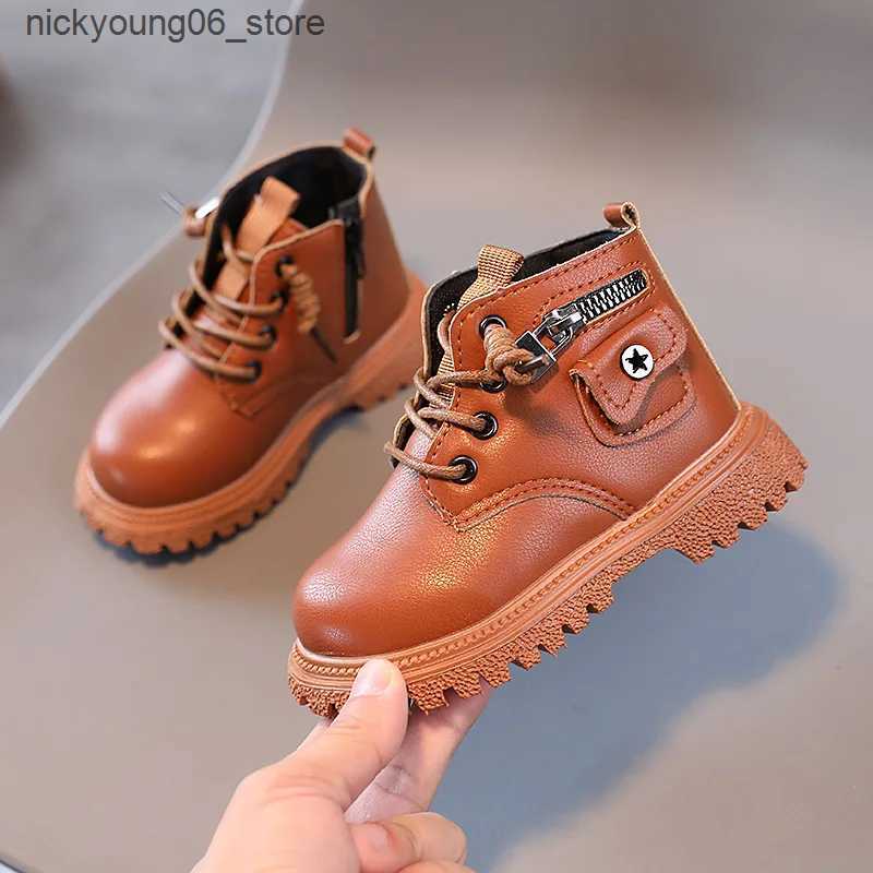 Boots Spring Autumn Children Ankle Boots Classic Simple Black Boots for Girl Fashion Causal Kids Boots for Boys Leather Versatile Soft L240910