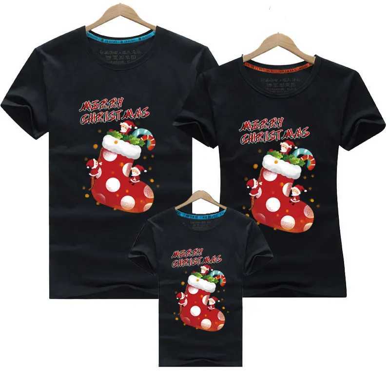 Christmas Family TSH irt Matching Clothing Fun New Christmas Mom Dad Child Me Baby Clothing Mom Daughter Son Girl Boy Clothing W24100813