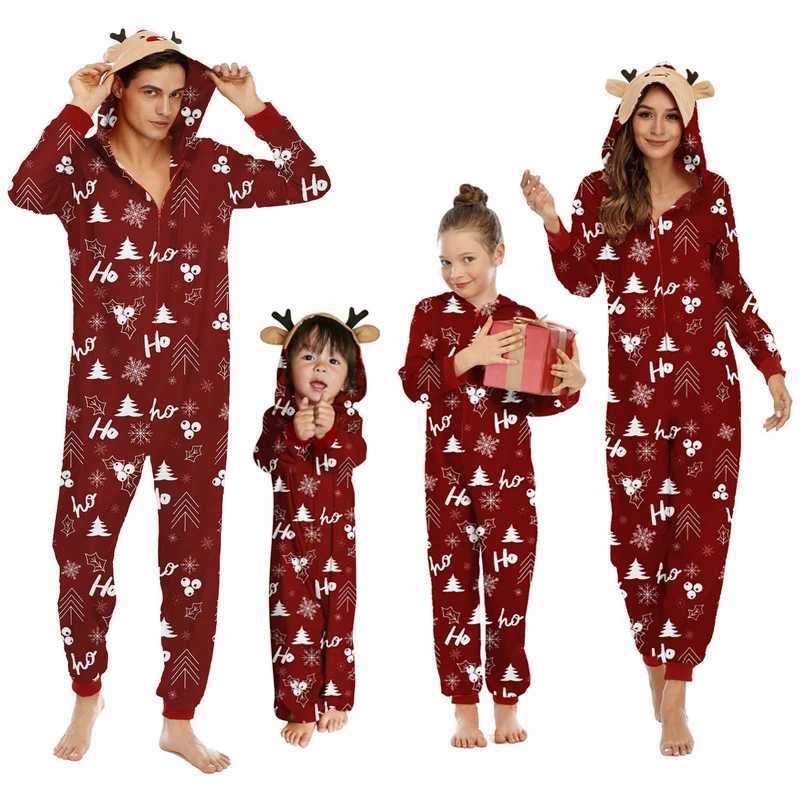 Christmas Gift Family Pajama Cute Deer Ear Hoodie Mother Father Children Baby Match Set Hoodie Family Appearance W241008