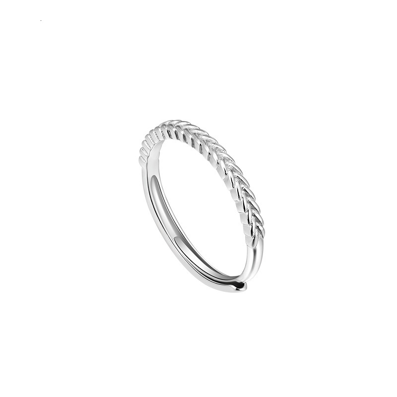 ear index finger light luxury plain women's open mouth ring, niche design, tail ring