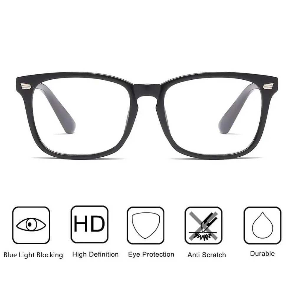 Portable Blue Light Blocking Glasses Black Leopard Square Frame Eyeglasses Men and Women Anti Blue Ray Office Computer GogglesX241008