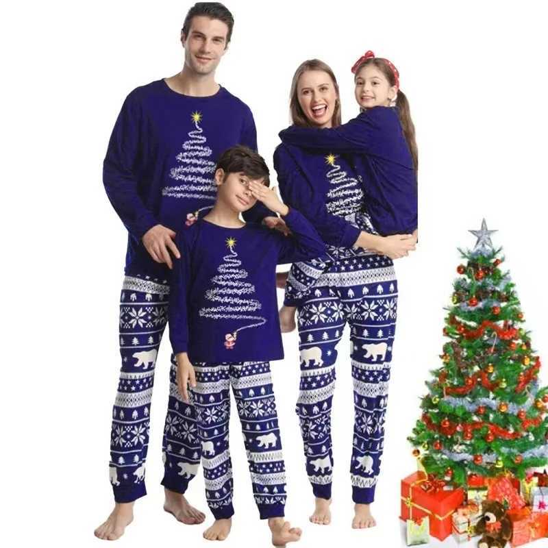 2024 Christmas Family Matching Pajama Set Polar Bear Mom and Dad Baby and Dog Pajama Mom and Me Christmas Pj Clothing W241008
