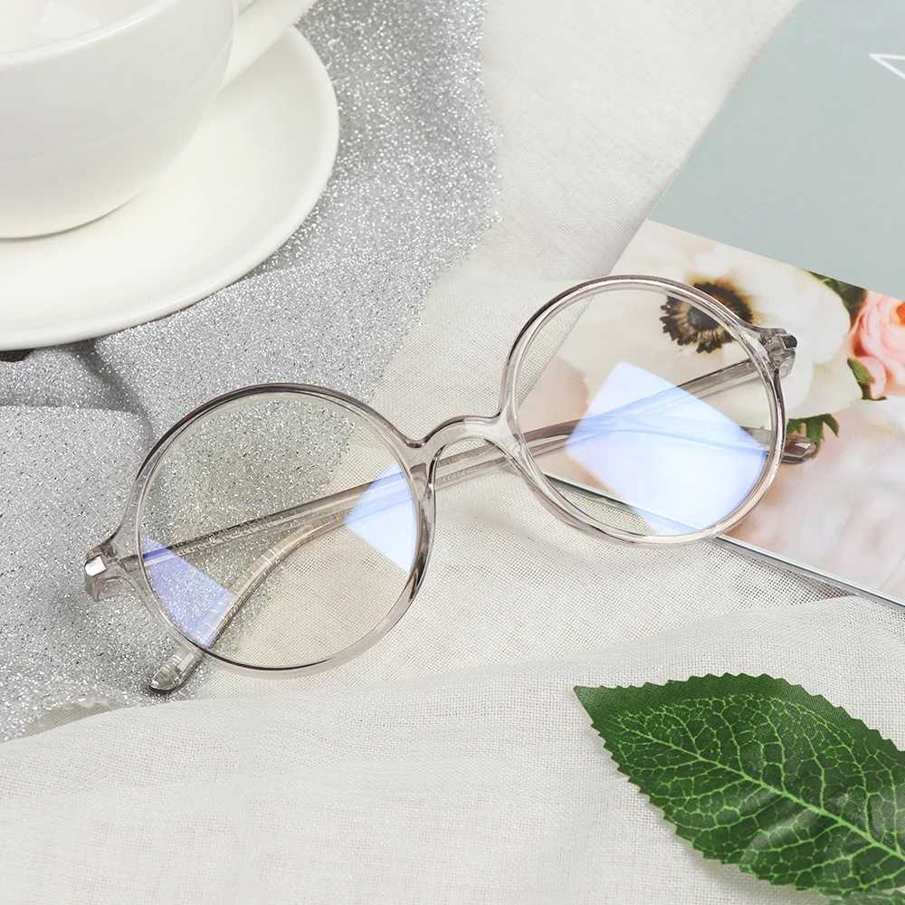 Vintage Round Anti Blue Light Glasses Clear Lens Fashion Plastic Frame Glasses Optical Men Women Eyeglass Frame Fake GlassesX241008