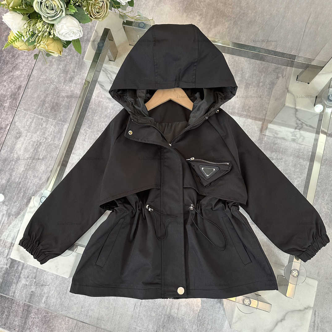 New kids Tench coats Simple solid color baby jacket Child Spring Outwear kids designer clothes Geometric logo windbreaker for boy girl