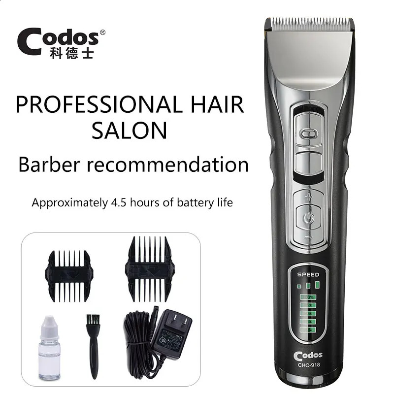 CHC918 Professional Hair Clipper for Men with Horizontal Charger Trimmer Machine Cordless Cutting 240911