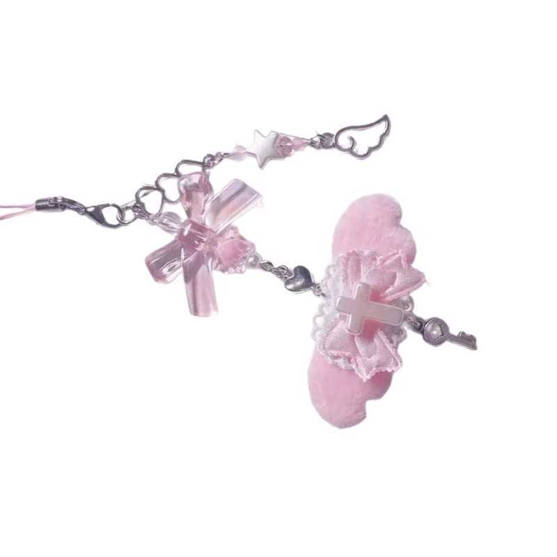 Fashion Butterfly Phone Pendant Bowknot Keychain Phone Charm for Women Stylish Phone Decoration for Bag Purse BackpackX241008