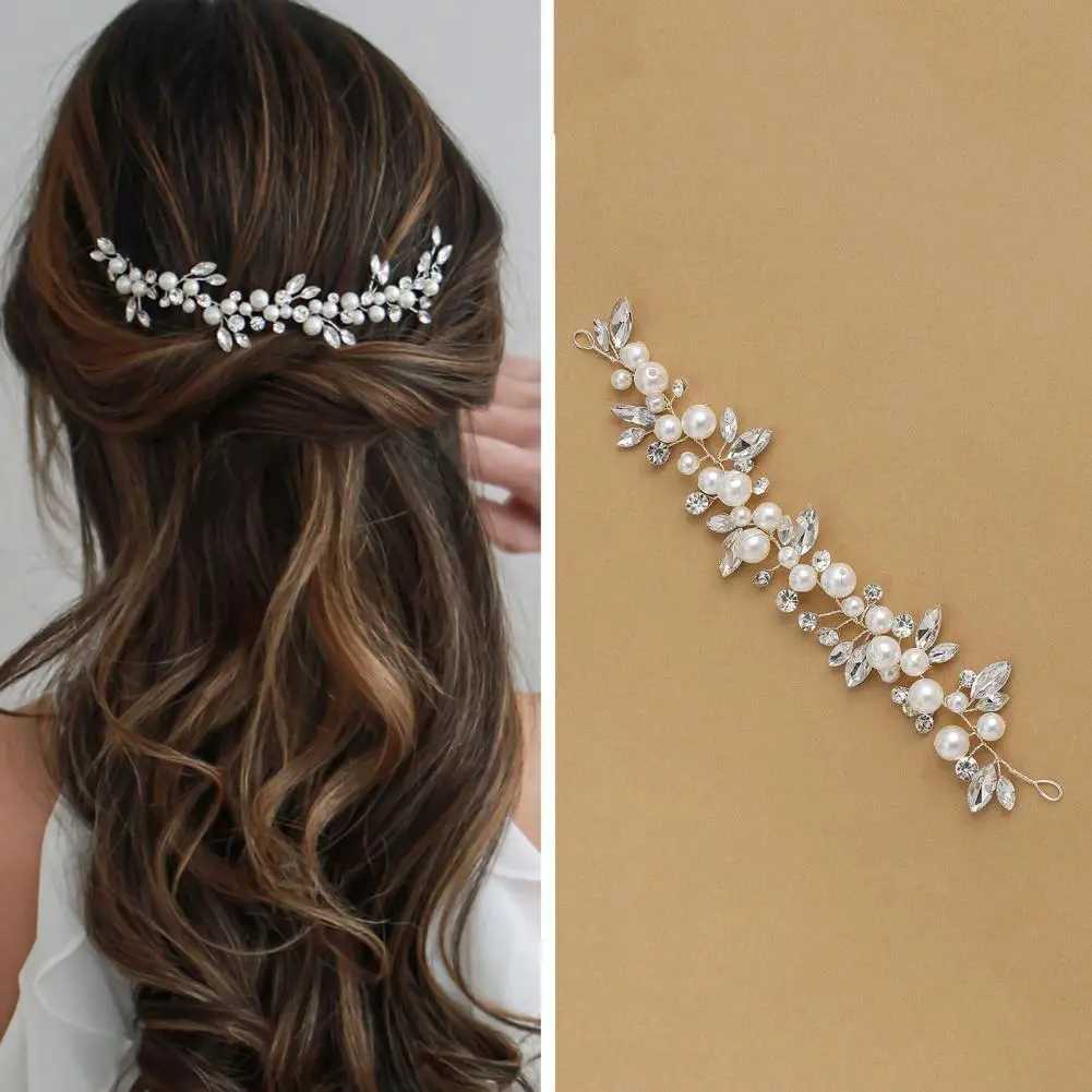 Fabulous Bride Headdress Wired Bride Wedding Headdress Artificial Pearl Decoration Exquisite Hair Jewelry Wedding Accessories W241007
