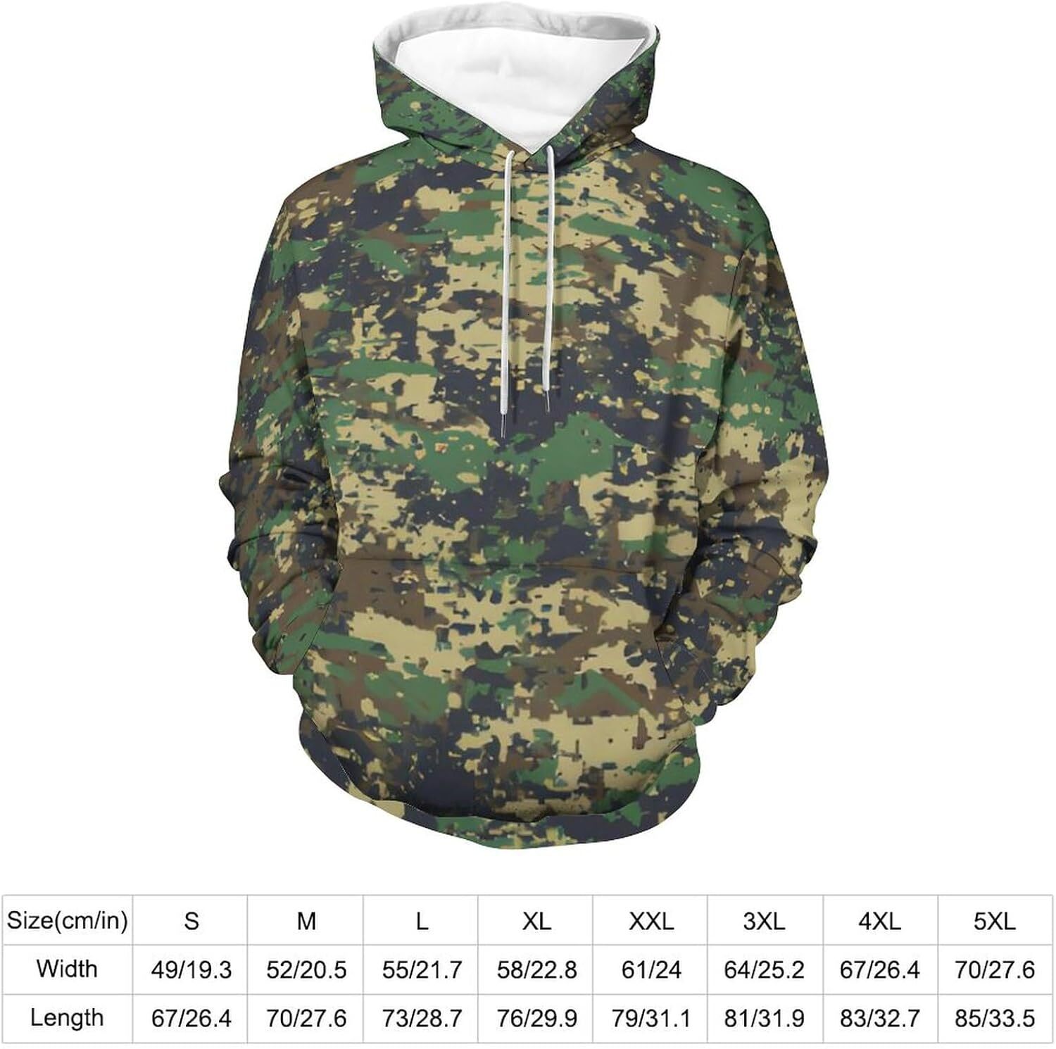Hoodie for Mens Womens Mens Classic Camo Hoodies Outdoor Casual Camouflage Hooded Sweatshirt Graphic Pullover Long Sleeve cool