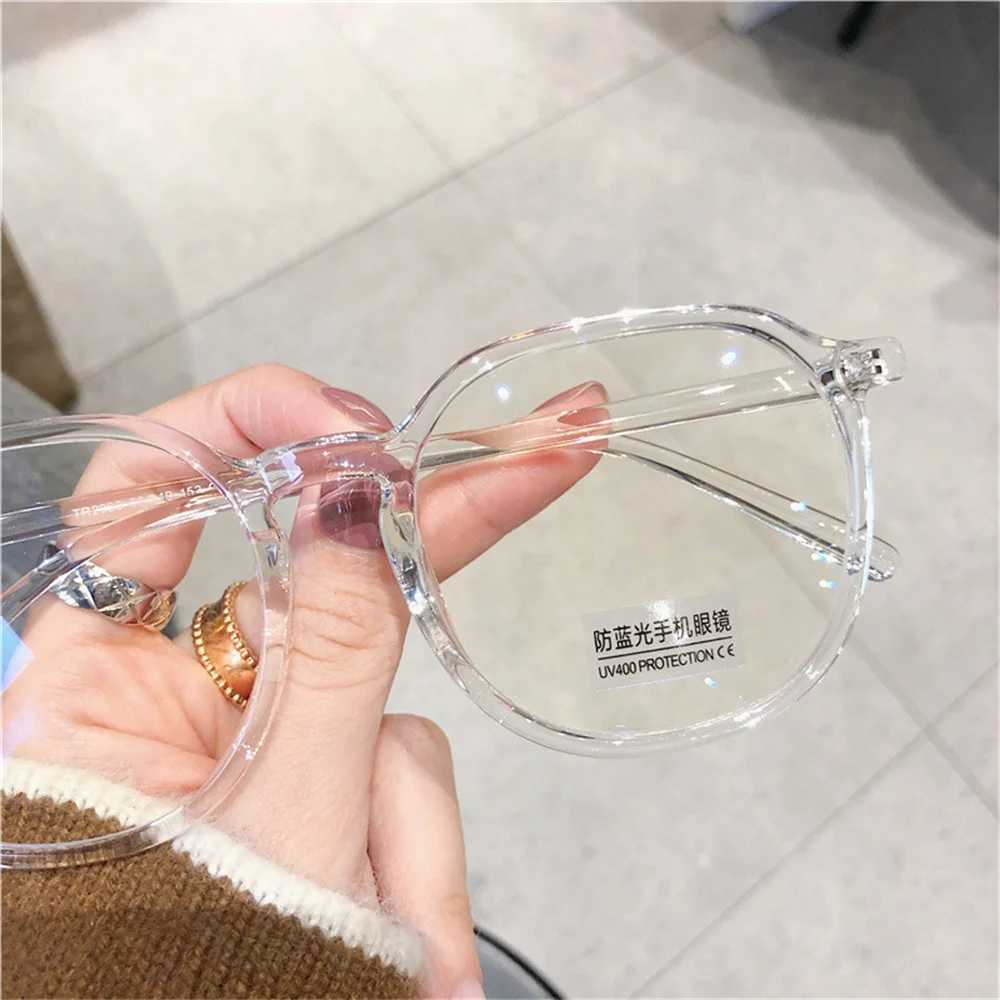 Large Frame Transparent Glasses Stylish Womens Image Eyeglasses Anti Blue Light Square Eyewear Computer Goggles Fake GlassesX241008
