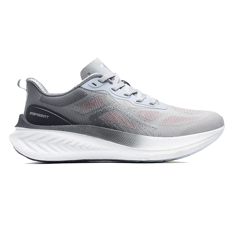 Mens Grey Running Shoes - Lightweight Comfort Sneakers with Reflective Accents, Designer Style Trainers for Athletic & Casual Wear dh1702150