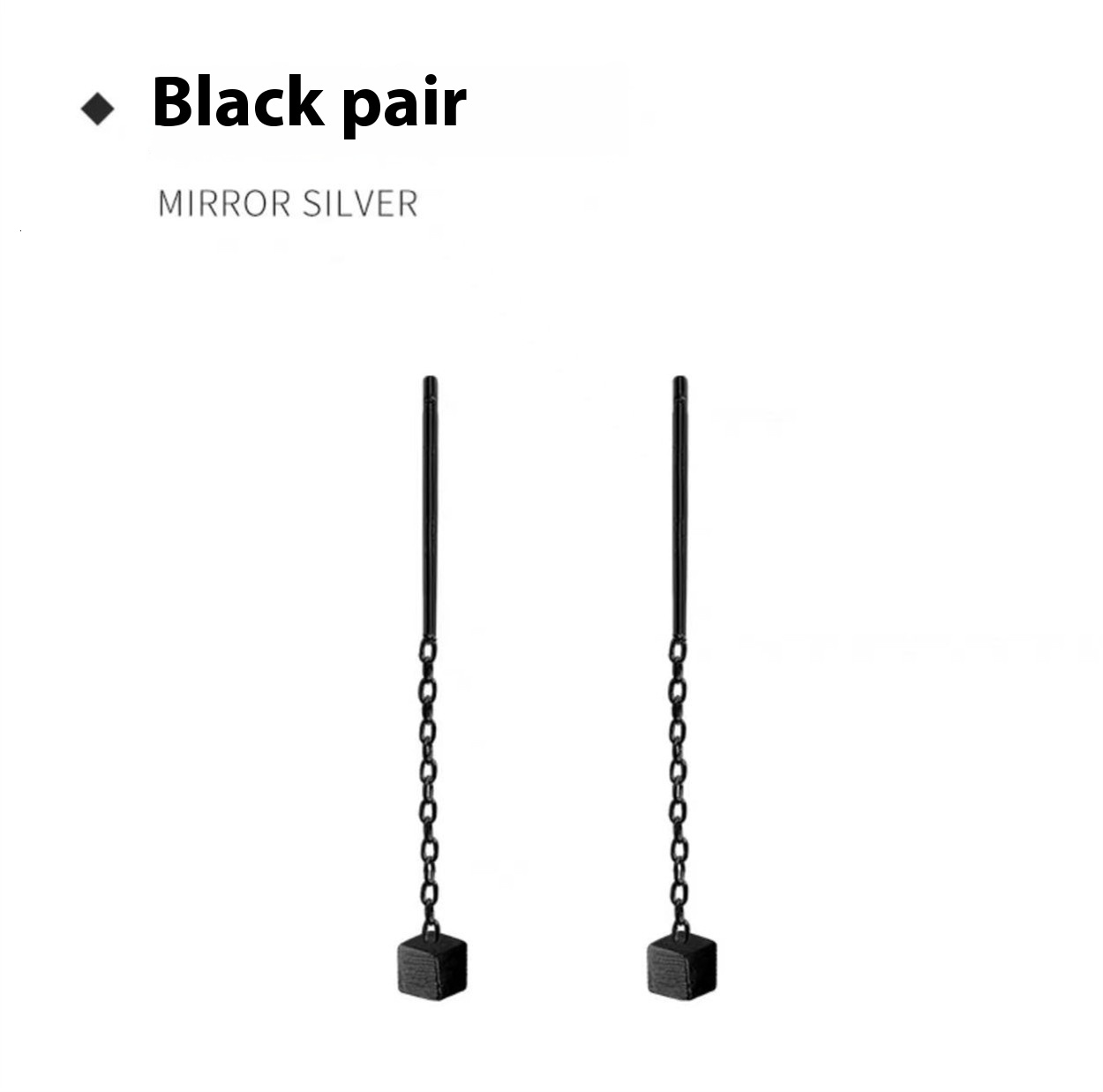 Pure sier needle for women, simple cool style, small square, sleeping without taking off the ear , stylish and trendy earrings