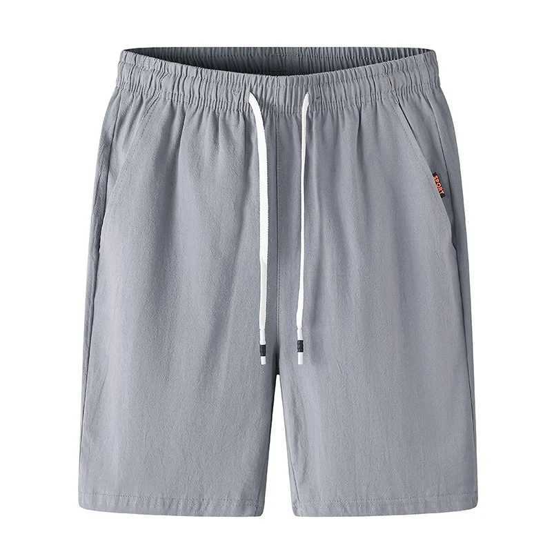 Summer linen shorts 2024 new mens casual shorts luggage fitness beach shorts mens breathable 100% pure cotton shortsW240713