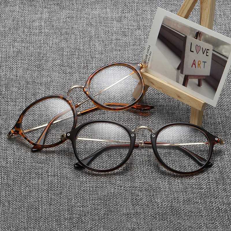 New Round Trendy Unisex Anti-radiation Spectacle Frames Women Vintage Style Men Popular Metal Clear Lens Anti-blue Glasses FrameX241008