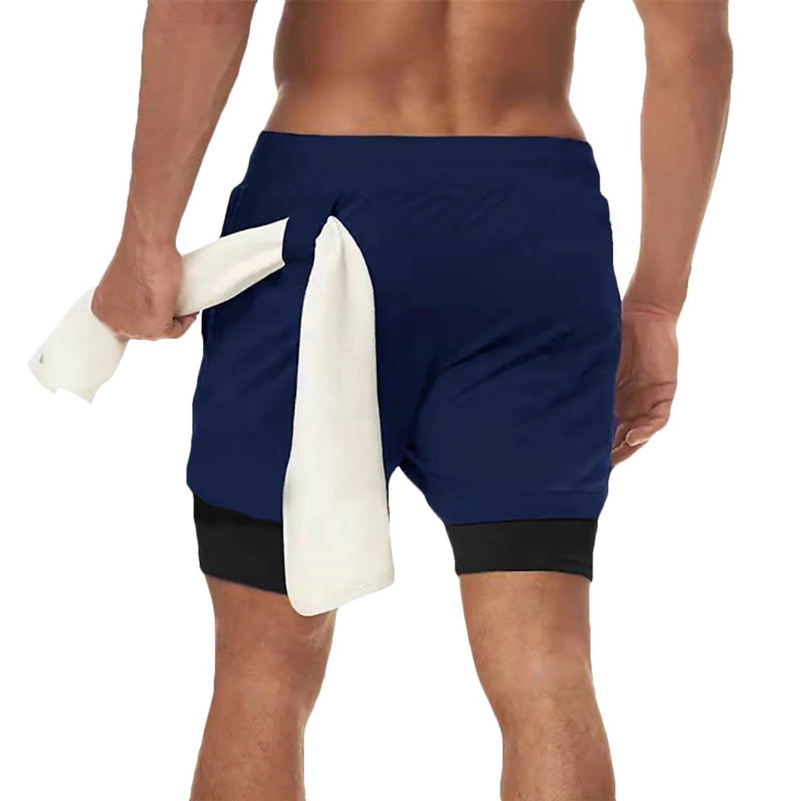 Mens Shorts 2 In Double-deck Quick Dry GYM Sport Shorts Fitness Jogging Workout Mens Sports Short Pants W250219