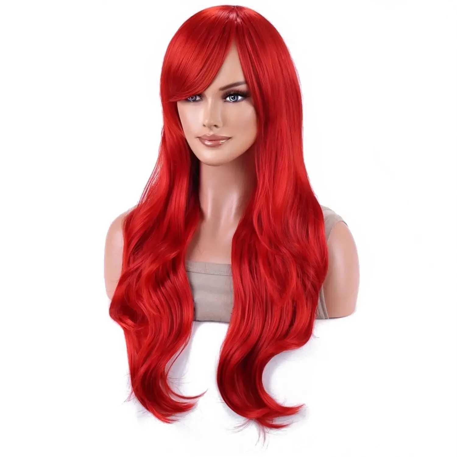 Long Red Curly Body Wave Wig Probeauty Mermaid Wig Halloween Cosplay Costume Wig for Women Fashion Wig for Daily PartyXJ241008