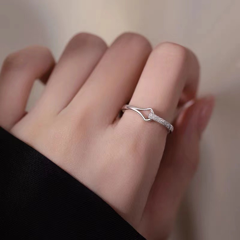 ginkgo for women, light luxury index finger ring, niche design, high-end sensory ring