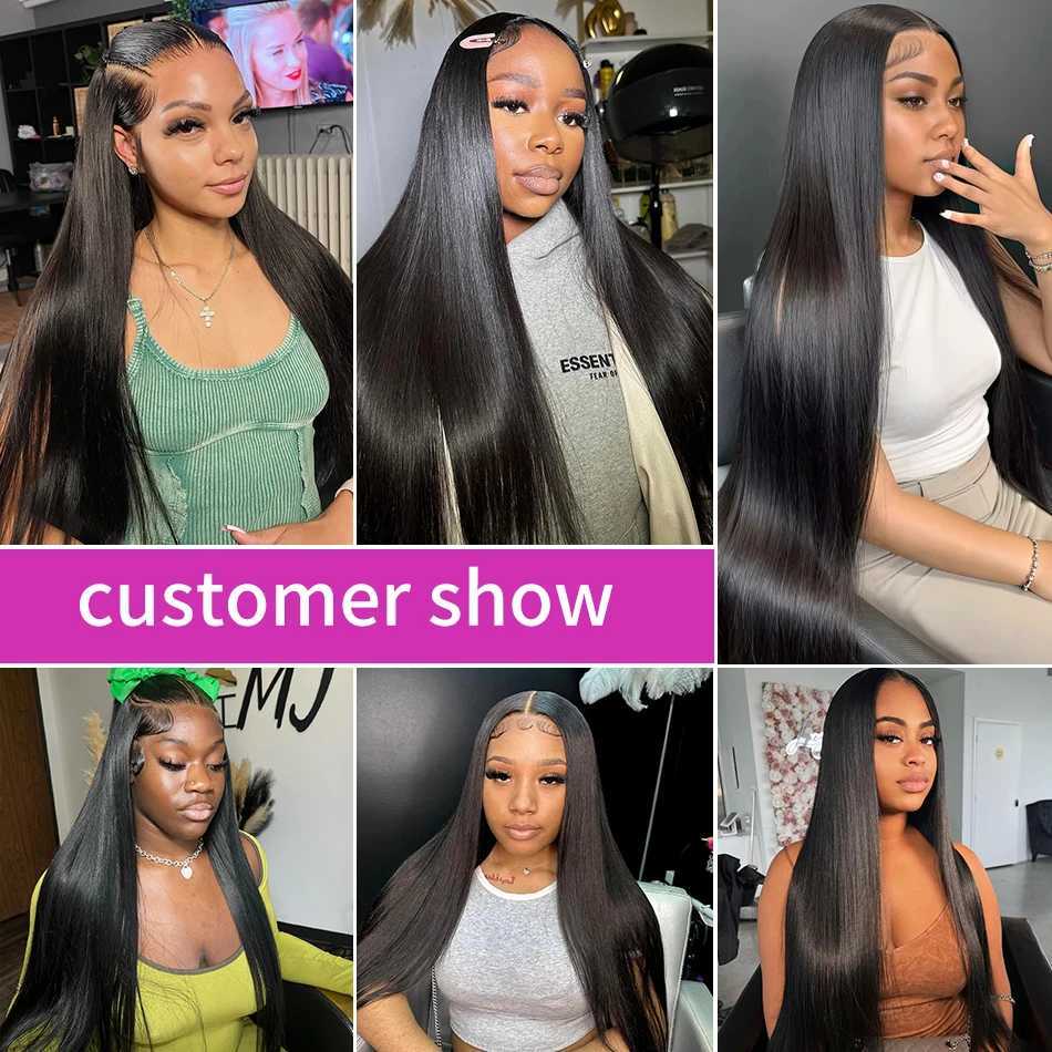 Brazilian 30 38 Inch Straight Lace Frontal Wig 13x4 13x6 Transparent HD Lace Front Wigs Human Hair Pre Plucked 5x5 Closure WigXJ241008