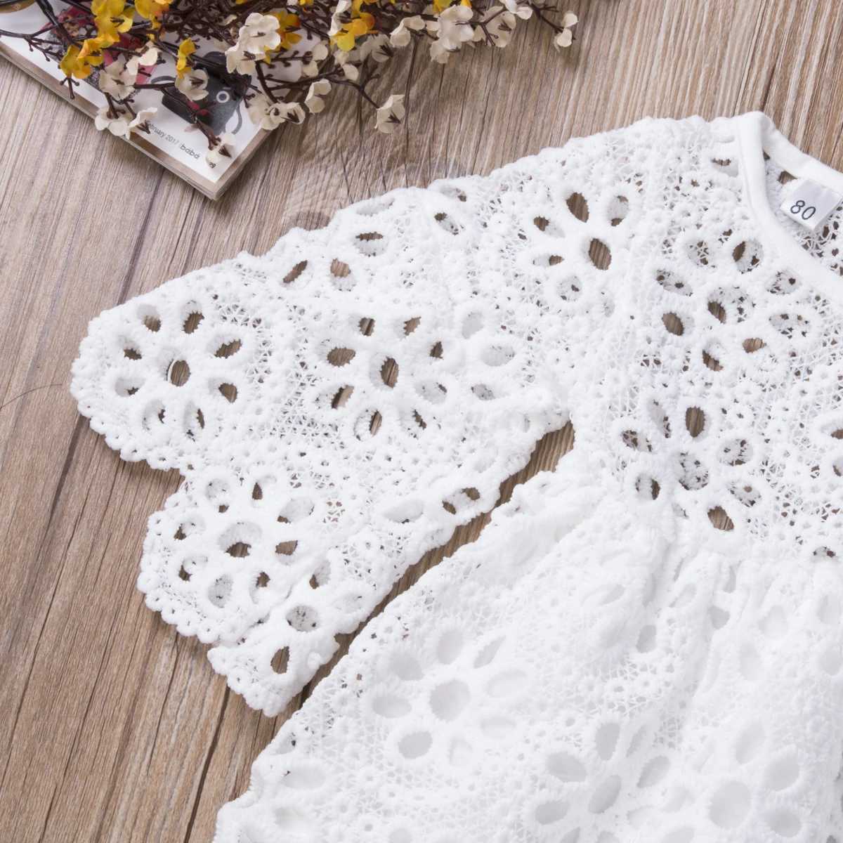 Fashion New Mother Daughter Matching Clothes White Lace Hollow Out Dress Mom Kids Parent-child Dress OutfitsXJ241008