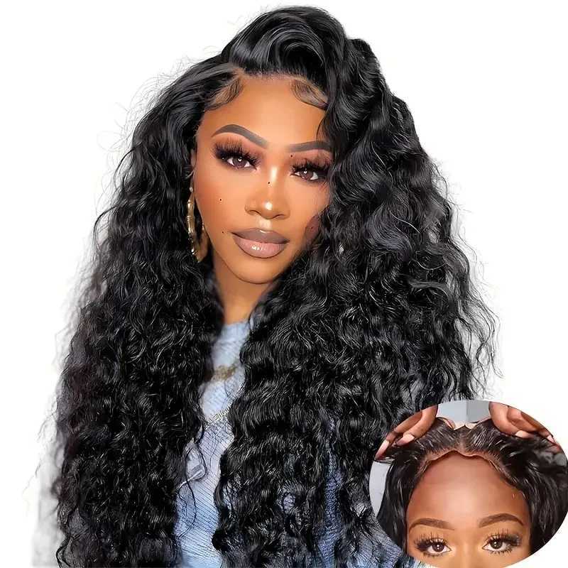 Easy Go Glueless Wig 5x5 Deep Wave Lace Closure Wigs Human Hair Pre Plucked Pre Cut 180% Density 6x4 Glueless Wigs For WomenXJ241008