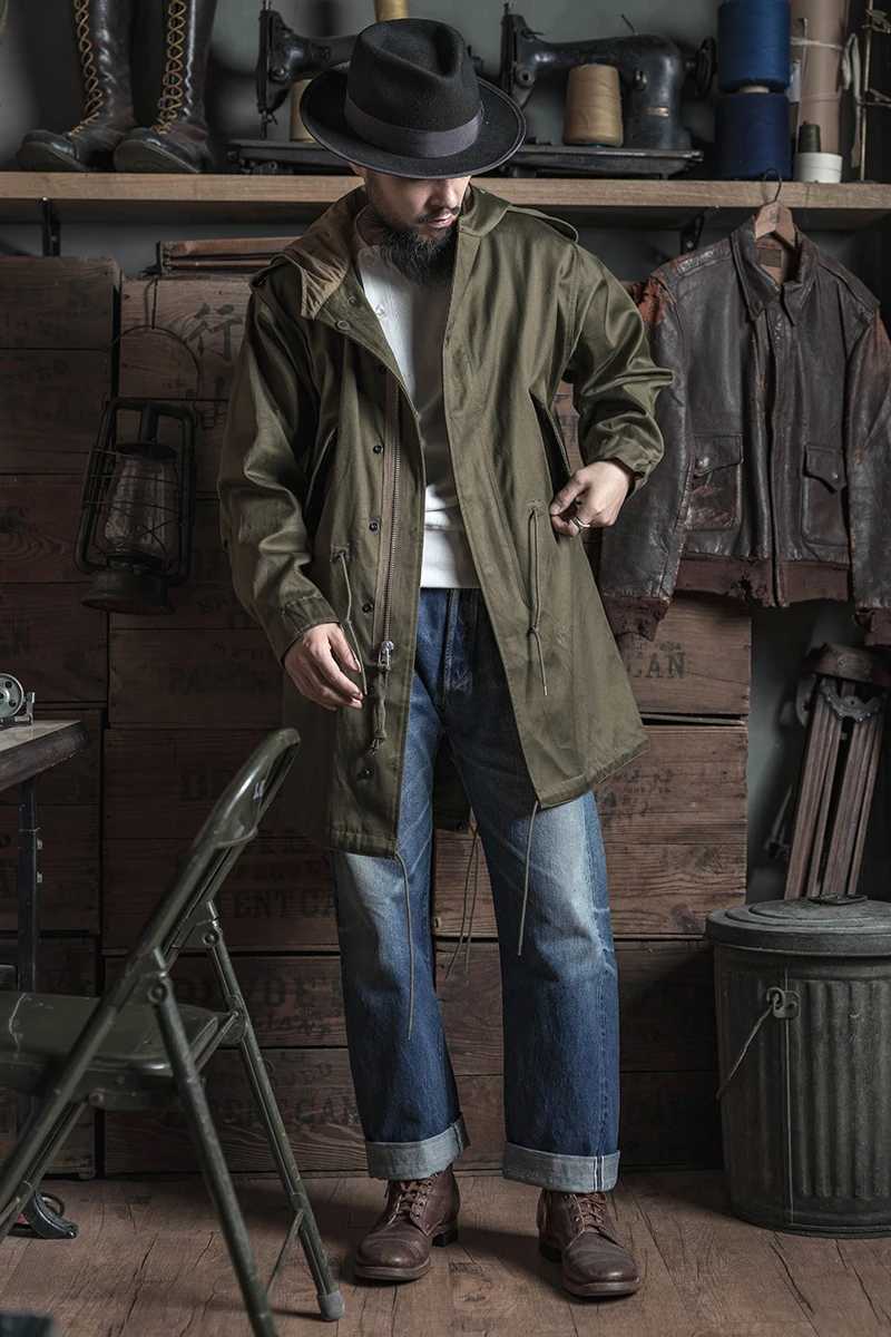 Sturdy Bronson Army Tail M-51 Parka Shell 1 Retro Style Mens Coat Olive Green W241007