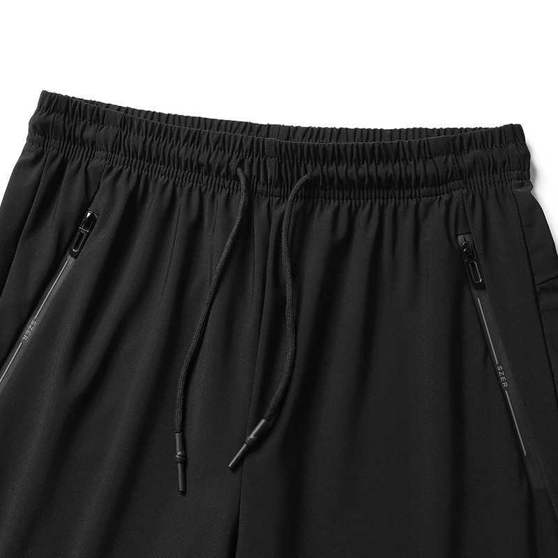 Summer Thin Ice Silk Quick Drying Pants For Mens Casual Versatile Elastic Loose Outdoor Sports Running Fitness Breathable PantsX241008