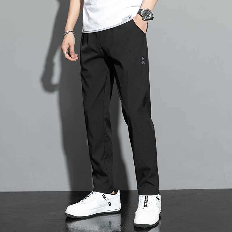 2024 Korean Mens Golf Slim Fit Pants Ice Silk Breathable Leisure Sports Pants Fashion PantsX241008