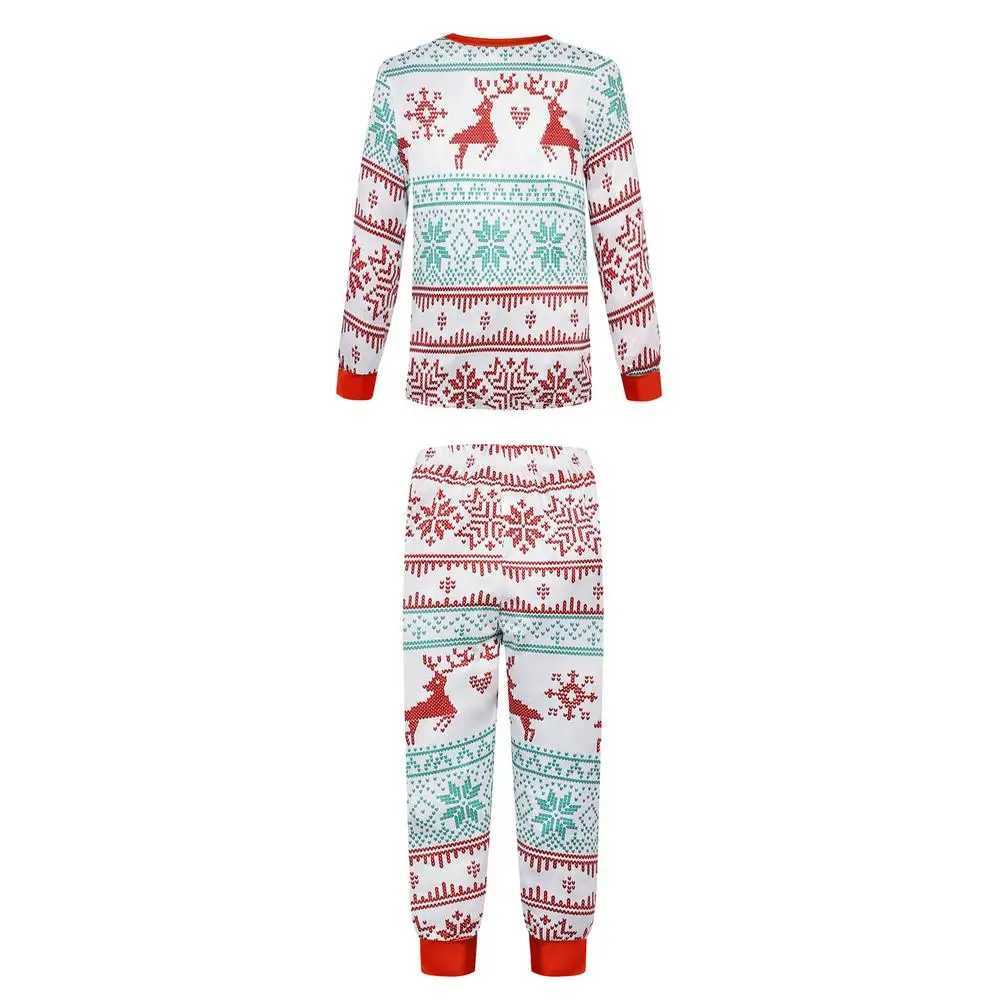 Family Christmas Pajamas Parent-child Outfit For Family Christmas Deer Reindeer Printed Long Sleeve Tee And Bottom LoungewearXJ241008
