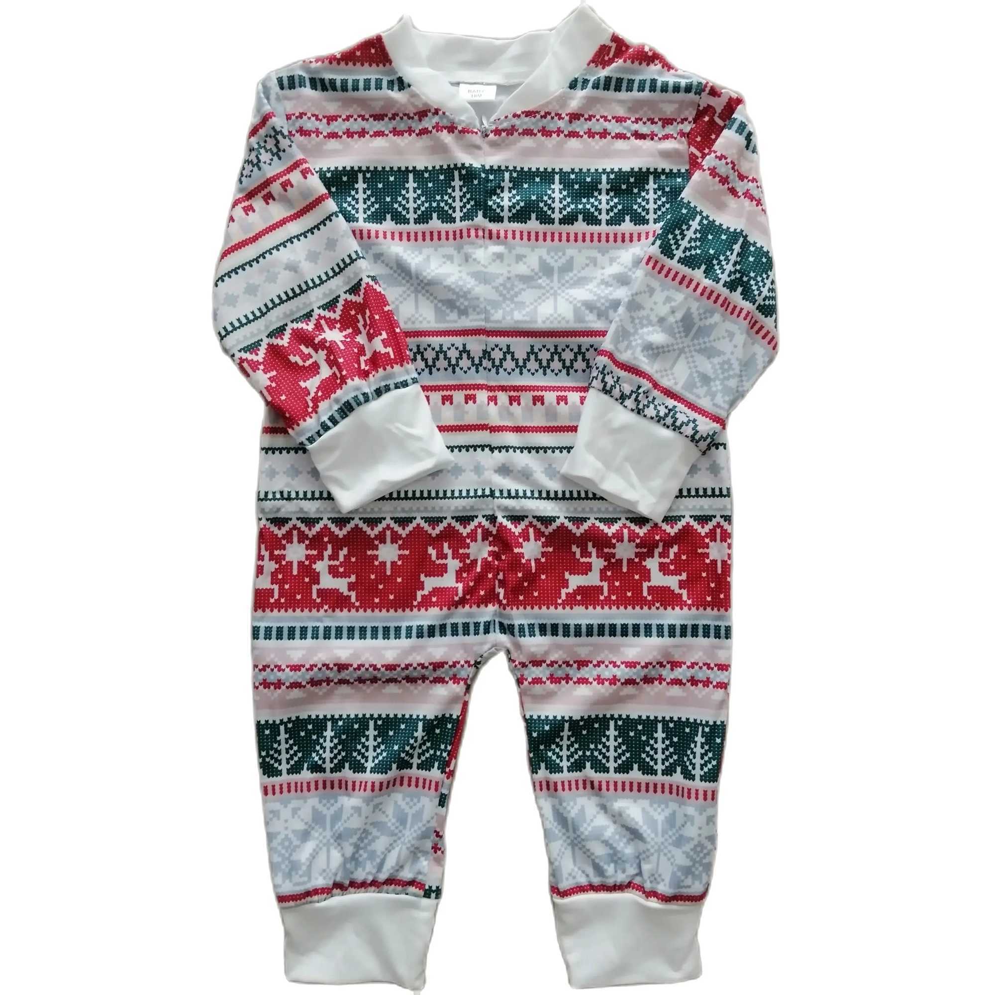 2024 Christmas Deer Family Matching Pajama Set Striped Mom and Dad and Me Christmas Pj Clothing Mom and Dad Baby Pajamas W241008