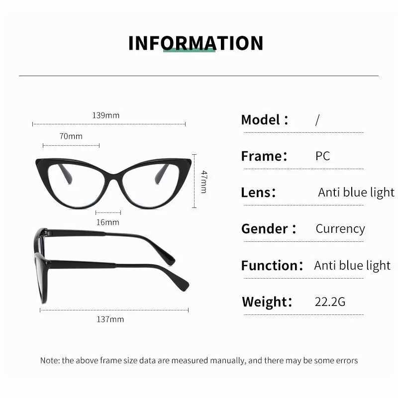 New Cat Eye Anti Blue Light Glasses Women Vintage Eyeglass Woman Glasses Frame Classic Vintage Small Size Eyeglasses 2023X241008