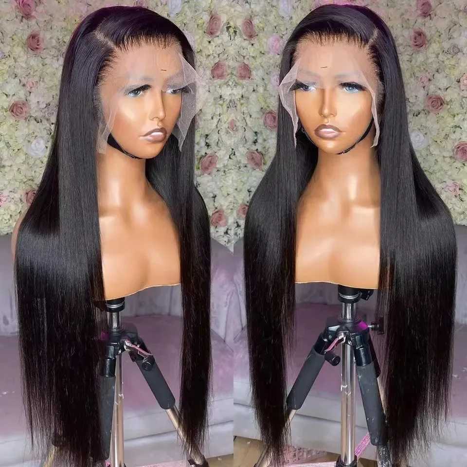 Womens Lace Front Wig Long Straight Synthetic Hair Wig Cap European Style LaceXJ241008