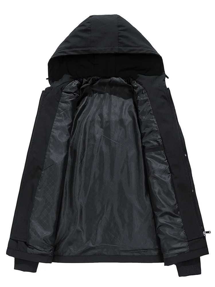 Spring and Autumn Changgou Coat Mens Fashion Hooded Windproof Jacket Black Coat Casual Jacket Large Size 6XL 7XL 8XL 9XL W241007