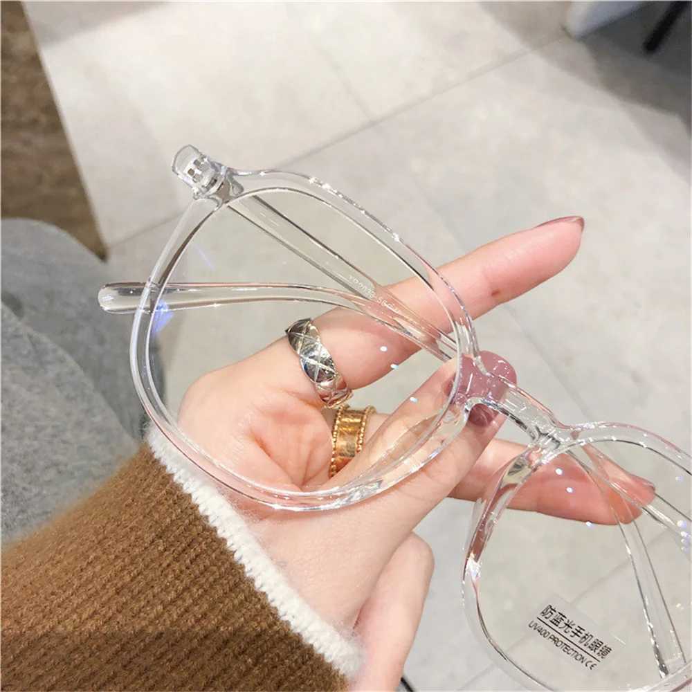 Large Frame Transparent Glasses Stylish Womens Image Eyeglasses Anti Blue Light Square Eyewear Computer Goggles Fake GlassesX241008