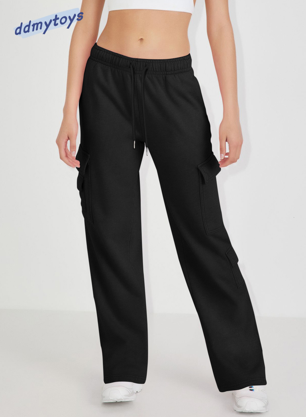 dongdumaoyi New long loose casual sports high waisted work pants slimming straight leg for women F1008#74