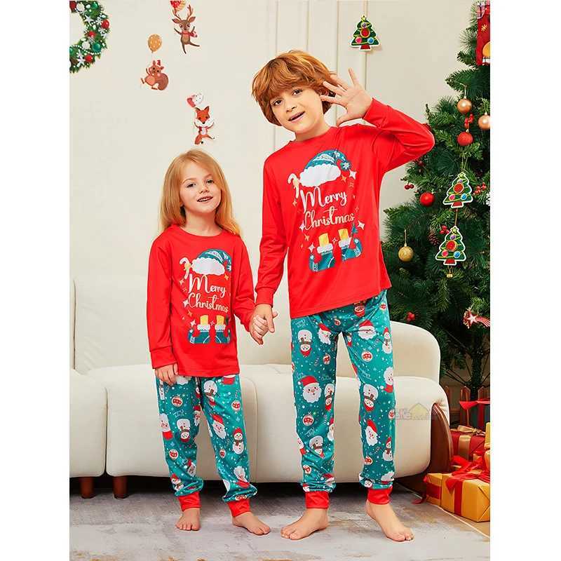 2024 New Christmas Family Set Matching Pajamas Adult and Childrens Pajamas Set Baby Diapers Casual Pajamas Family Appearance W241008