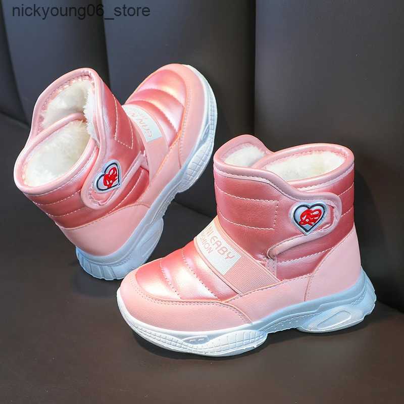 Boots 2025 Girls Boots Fashion Snow Boots For Kids Boots For Toddler Boys Girl Toddlers Winter Warm Cotton Plush Fur Sports Snow Boots L240910