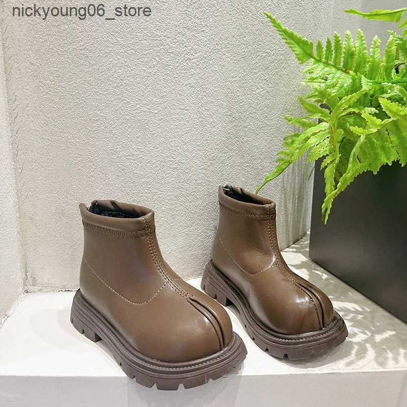 Boots Girl Winter Boots Solid Color Classic Children Platform Ankle Boots Fashion Warm Versatile Kids Causal Outdoor Cotton Boots New L240910