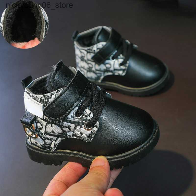 Boots Plush Children Snow Boots Winter Boot Anti Slip Baby Walking Shoes Warm Boys Ankle Boot Girl Cotton Boots Padded Boot Kid Shoes L240910