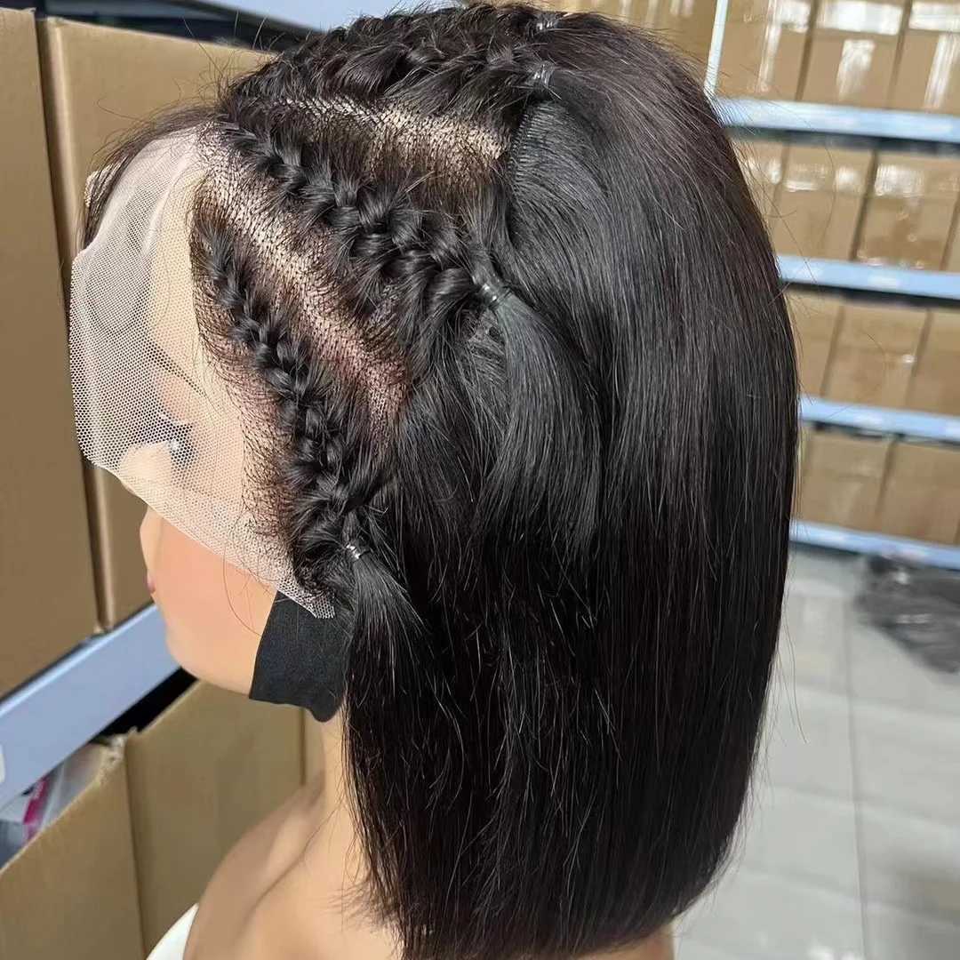 Bob Cheap Double Drawn Virgin Hair Wig Glueless 13x4 Hd Lace Front Wigs Real Vietnamese Bone Straight Human Hair Lace Bob WigXJ241008